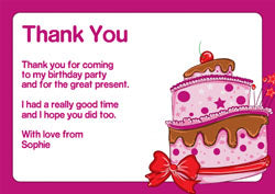 Sweet Birthday Cake Thank You Cards